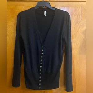 Black V Neck Cardigan